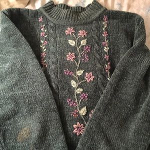 FINAL PRICE Green Floral Vintage Sweater